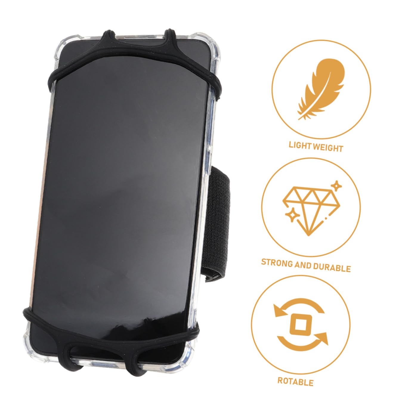 SHINEOFI 16 Pezzi braccialetto del cellulare tasti porta cellulare da polso piccolo Banda a braccio per telefono BASSO DEL BRANIO DI PELLA PELLITÀ Gel di silice Nero