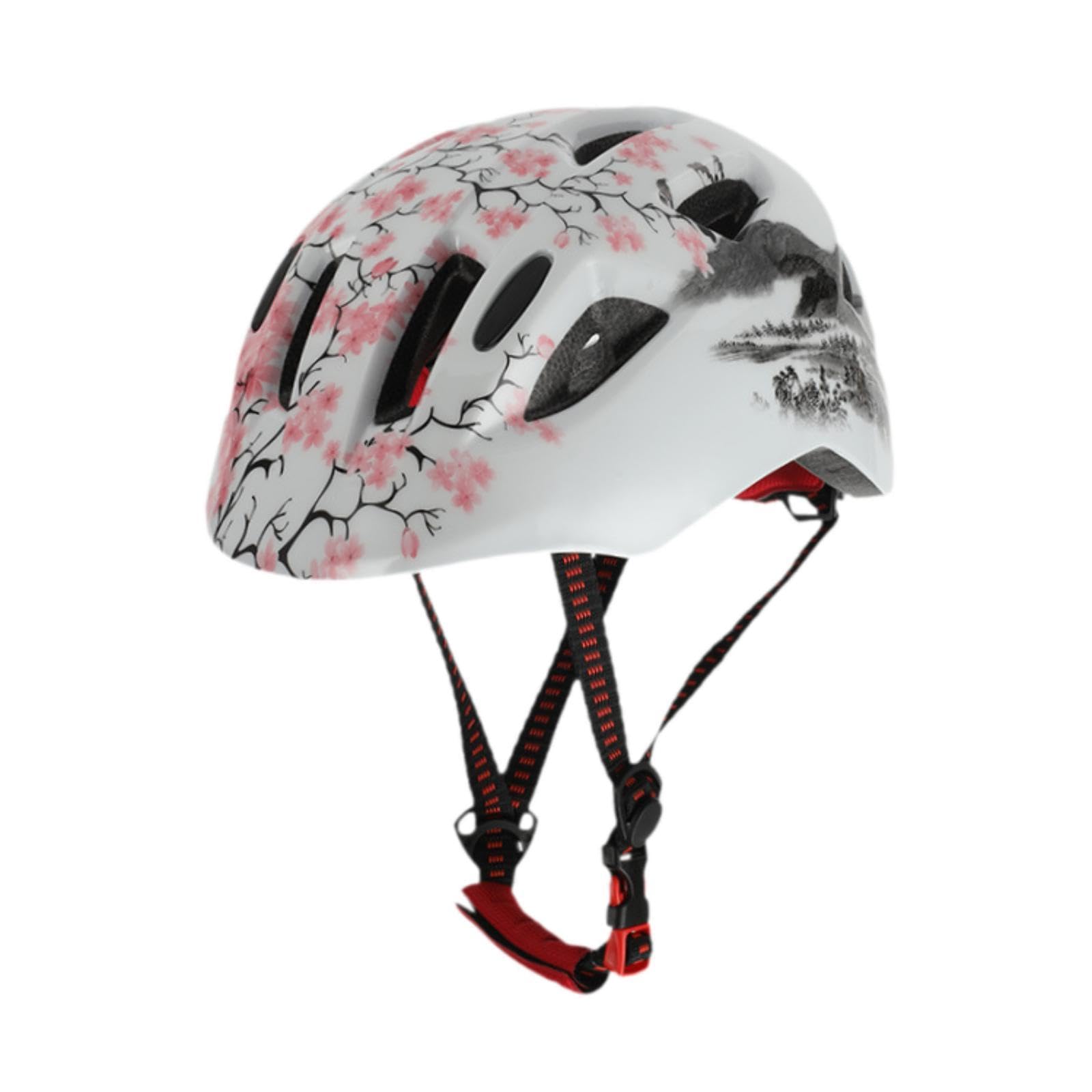 Kids Bike Helmet Impact Resistant Portable Shock Absorbing Skateboard Helmet Floral-image-8