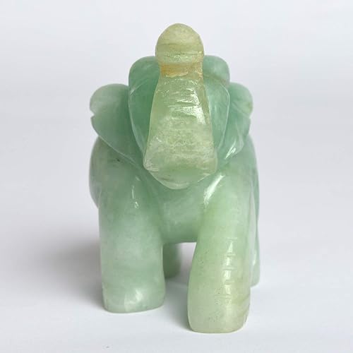 Miniatura 3 de GEMHUB Estatua de elefante serpentino tallada de aproximadamente 1378.00 ct pieza de exhibición de elefante para decoración del hogar y propósito de