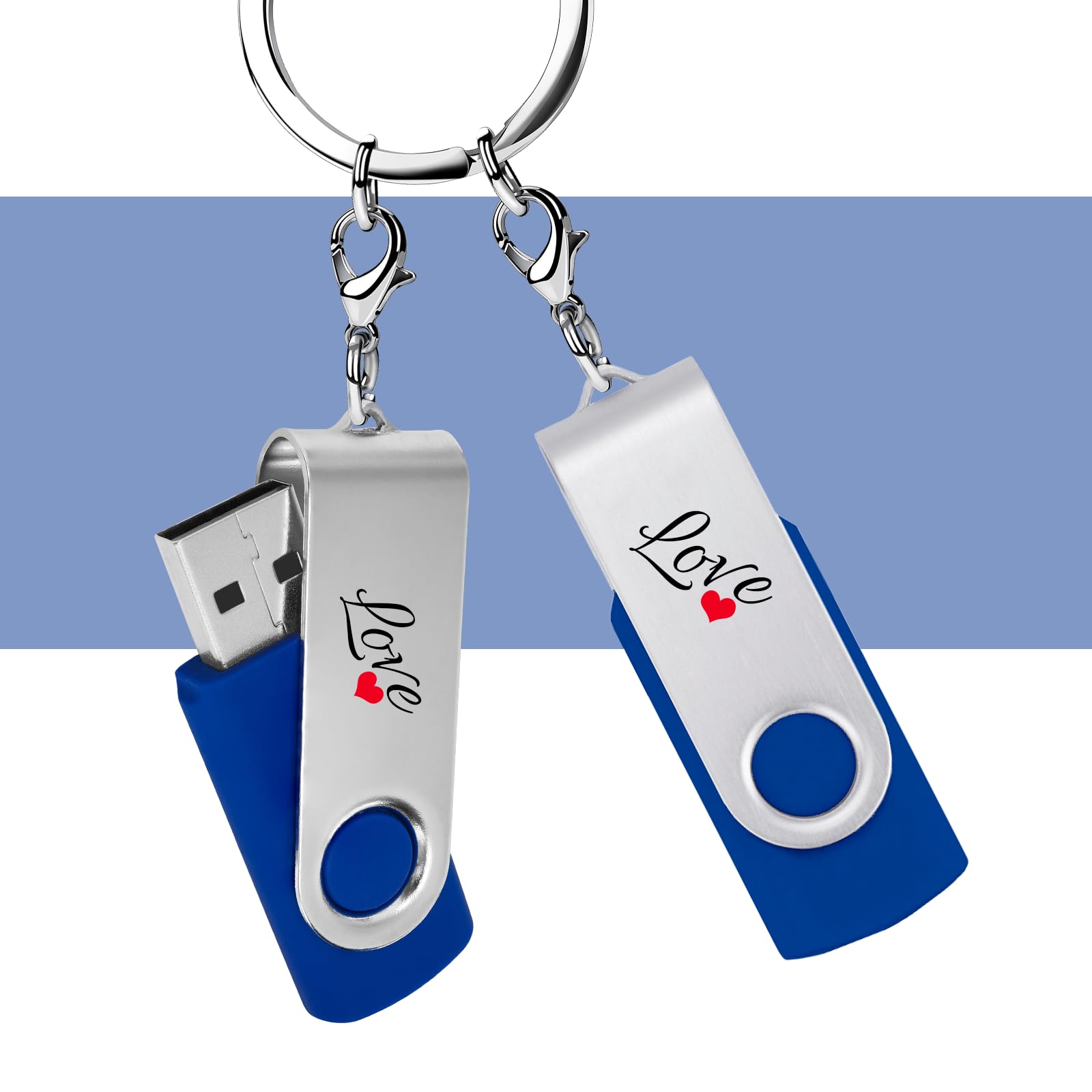 Niestandardowe pendrive'y USB 32 GB, USB 3.0, spersonalizowane pendrive'y z logo do biznesu, wydarzeń, drukowania tekstu lub obrazu, niestandardowe karty pamięci JBOS - królewski błękit