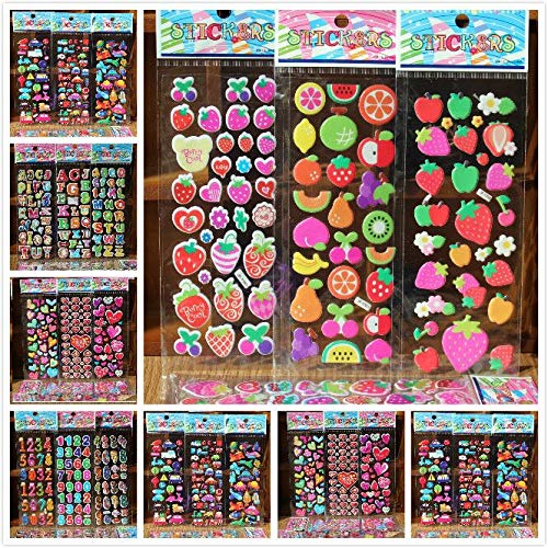 EDFOOD-AE10 Lembar/Banyak Berbagai Gaya 3D Stiker Bayi Diy Hadiah Ulang Tahun Bayi Item Dekorasi Kamar Lyq (Smile)