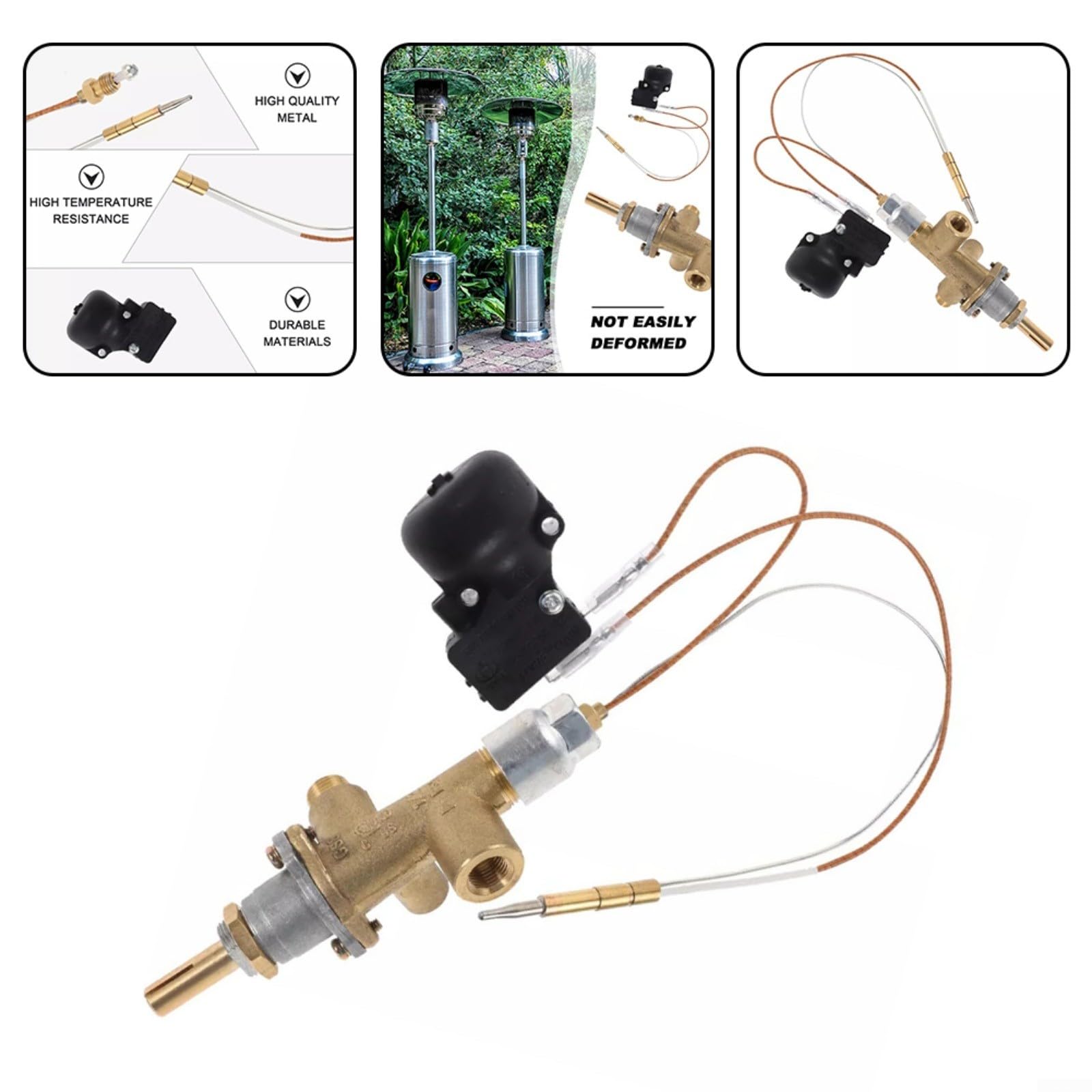 Meter Star Chauffage de terrasse au gaz Kit de sécurité Chauffage de terrasse au gaz propane, pièces de rechange, coupleur thermique et interrupteur de sécurité FD4