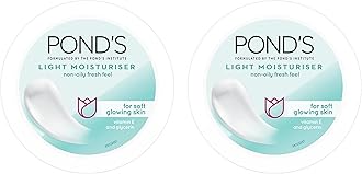 Light Face Moisturizer 200 ml, Daily Lightweight Non-Oily Cream with Vitamin E for Soft Glowing Skin, SPF 15 - With Vitamin C & Niacinamide (Pack of 2)