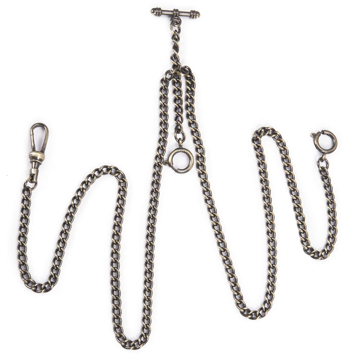 Pocket Watch Chain Double Albert T-Bar - SIBOSUN Antique 29 Inch Chains Bronze Vest Waistcoat (B07GX29JN4) Amazon Price History, Amazon Price Tracker