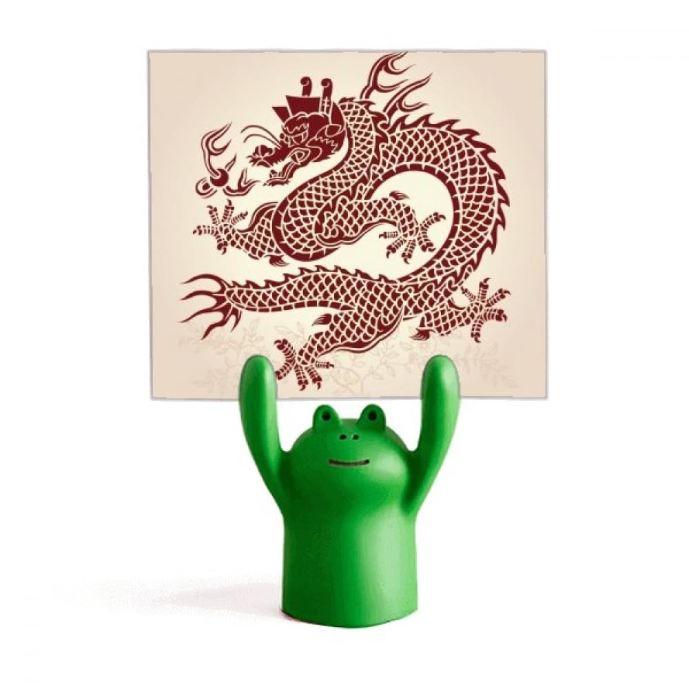 Porte-mémo dragon chinois motif grenouille support note et carte de visite