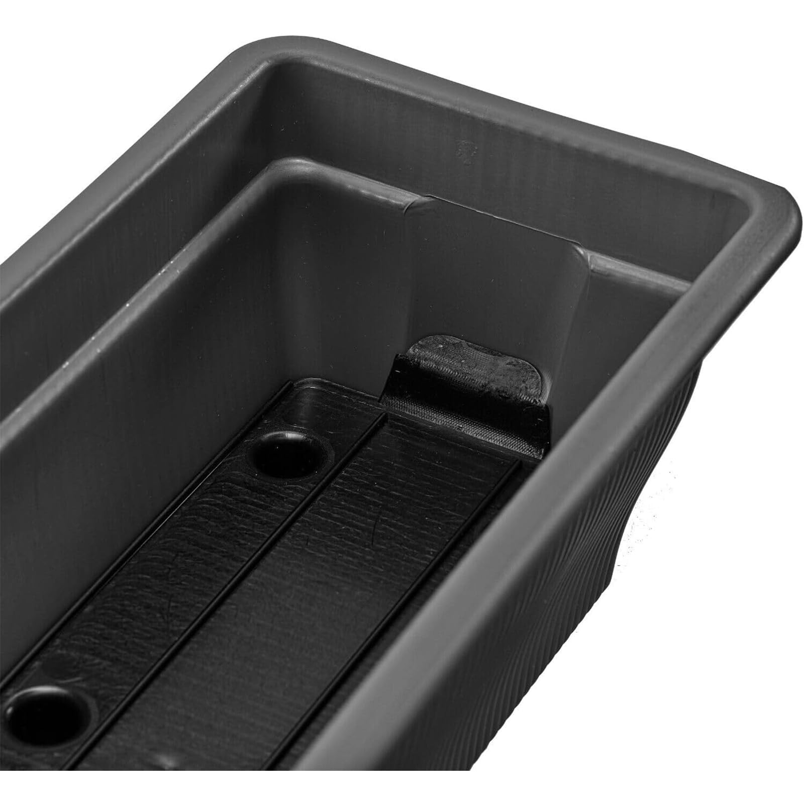 4 x skrzynka balkonowa 100 cm, skrzynka na kwiaty ze zbiornikiem wody, antracytowa, 25 l, skrzynka na kwiaty, odporna na warunki atmosferyczne, z wkładką, długa skrzynka balkonowa do ogrodu i na