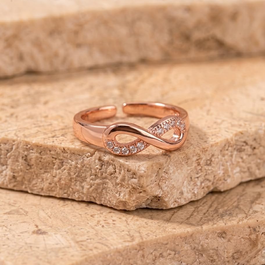 Image of SALTY Anti Tarnish Finger Ring for Women | Adjustable Fancy Jewellery Design | Fashion Accessories for Girls | Minimal Jewelry | Gift for Diwali, Christmas, Marriage, Birthday
