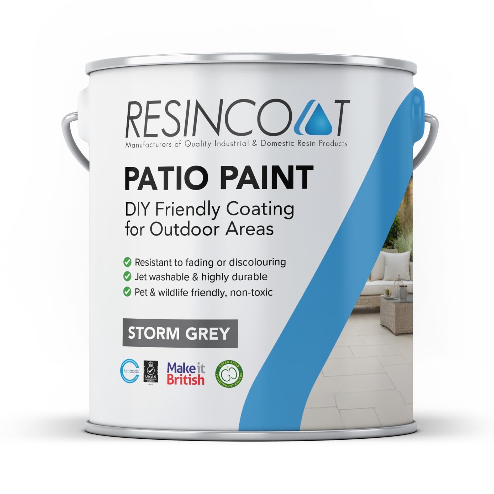 Resincoat Outdoor Patio Paint, UVResistant Concrete Paint, Matte