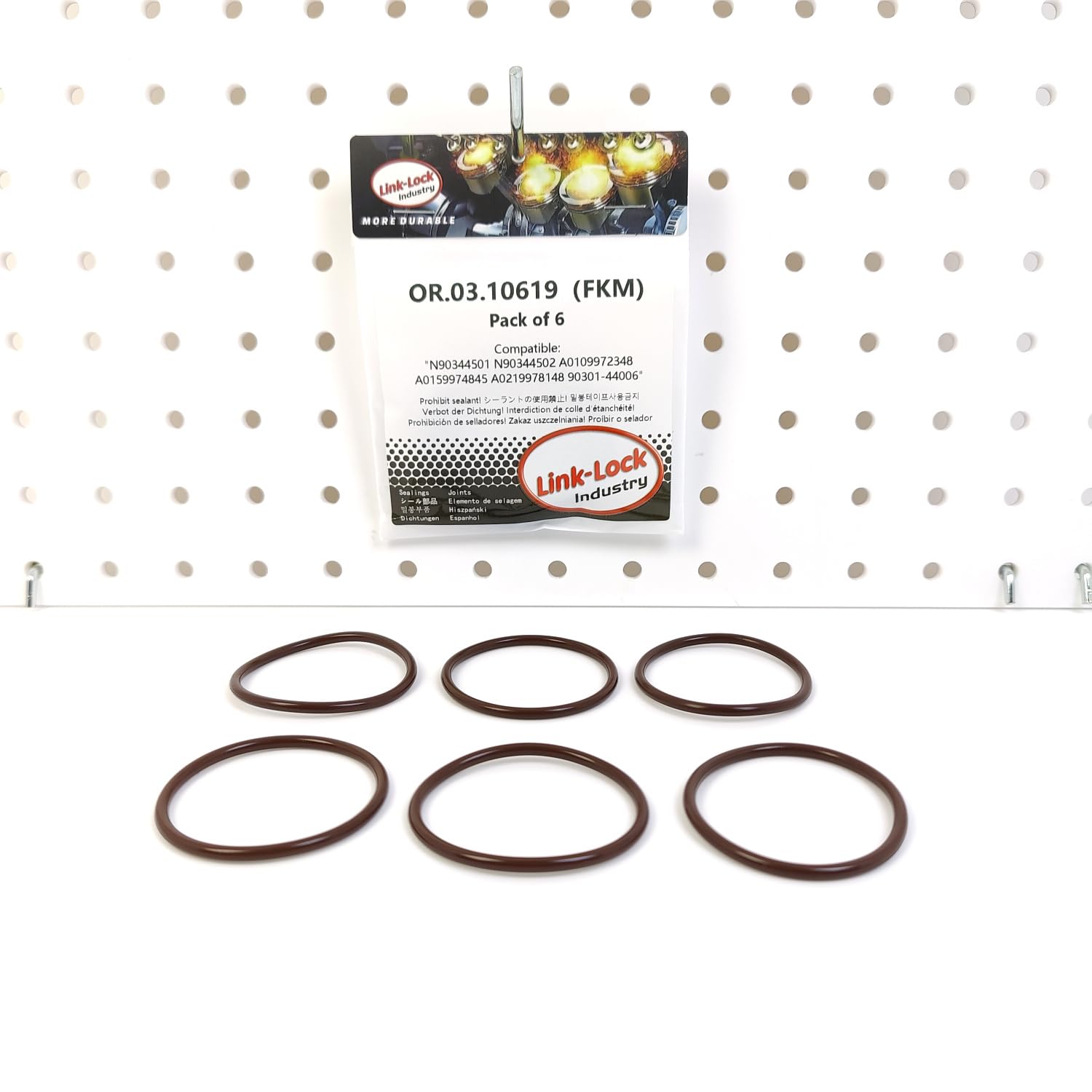 6PCS OR.03.10619 FKM Viton Sealing O-Ring Kit of Camshaft Adjustment Device N90344501 N90344502 A0109972348 A0159974845 A0219978148 90301-44006 for Audi for VW for Mercedes-Benz for Toyota
