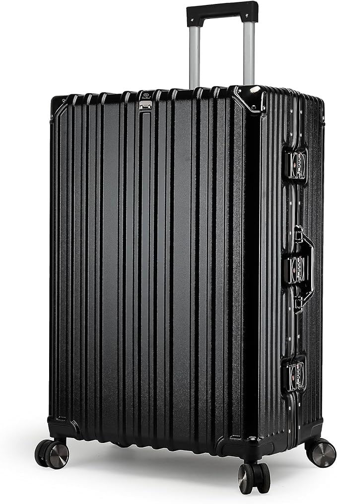 Polycarbonate Hard Case Zipperless Aluminium Frame Suitcase, 360° Swivel Double Wheel Luggage Travel Trolley Bag (28 inch)