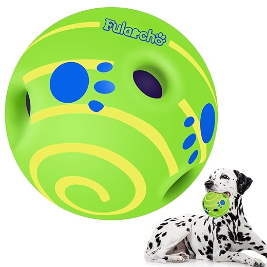 TAUCHGOE Giggle Ball for Dogs Interactive Dog toys Indestructible Dog Balls toy Balls for Dogs for Relieve Anxiety and Boredom (Yellow, 5.51 Inch)