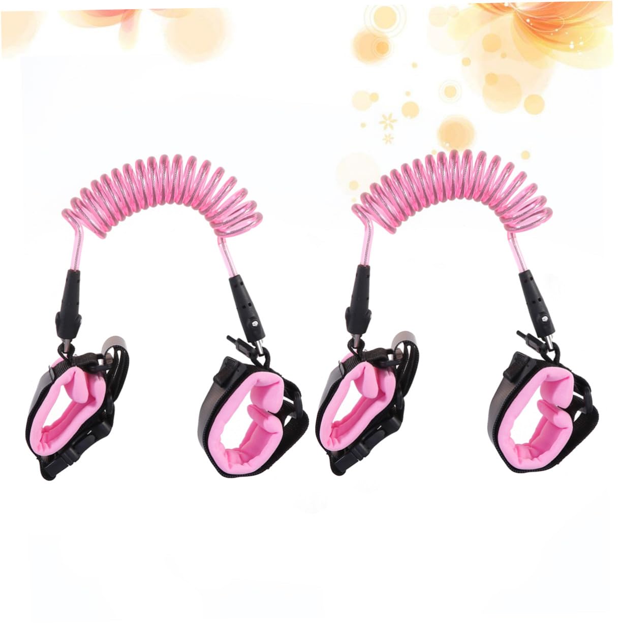 2PCS Anti-Lost Wristband with Lock and Rotating Head Pink Safety Traction Strap for Boys and Secure Hand Leash for Crowded Places and Outdoor Activities