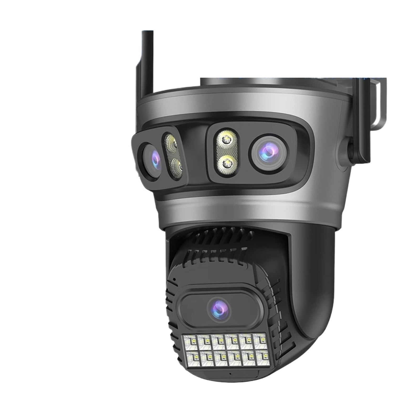 Oshpmbdlyfj Au Plug 15Mp 8K Three Lens Three Screens Ptz Wifi Camera Outdoor Hd 5G Wifi Security Camera Ai Human Detection Home Surveillance Camera(,15Mp Add 64G Card)