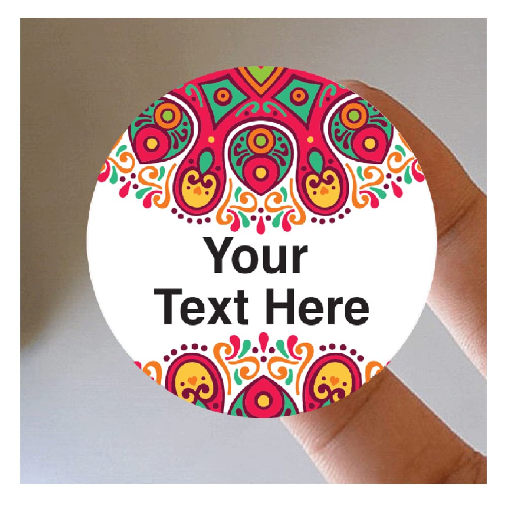 Packwith Design 2 Personalised Craft Labels Circle Stickers With Waterproof Stickers For Artworks, Business And Multi Purpose Packwith® #E14-D2
