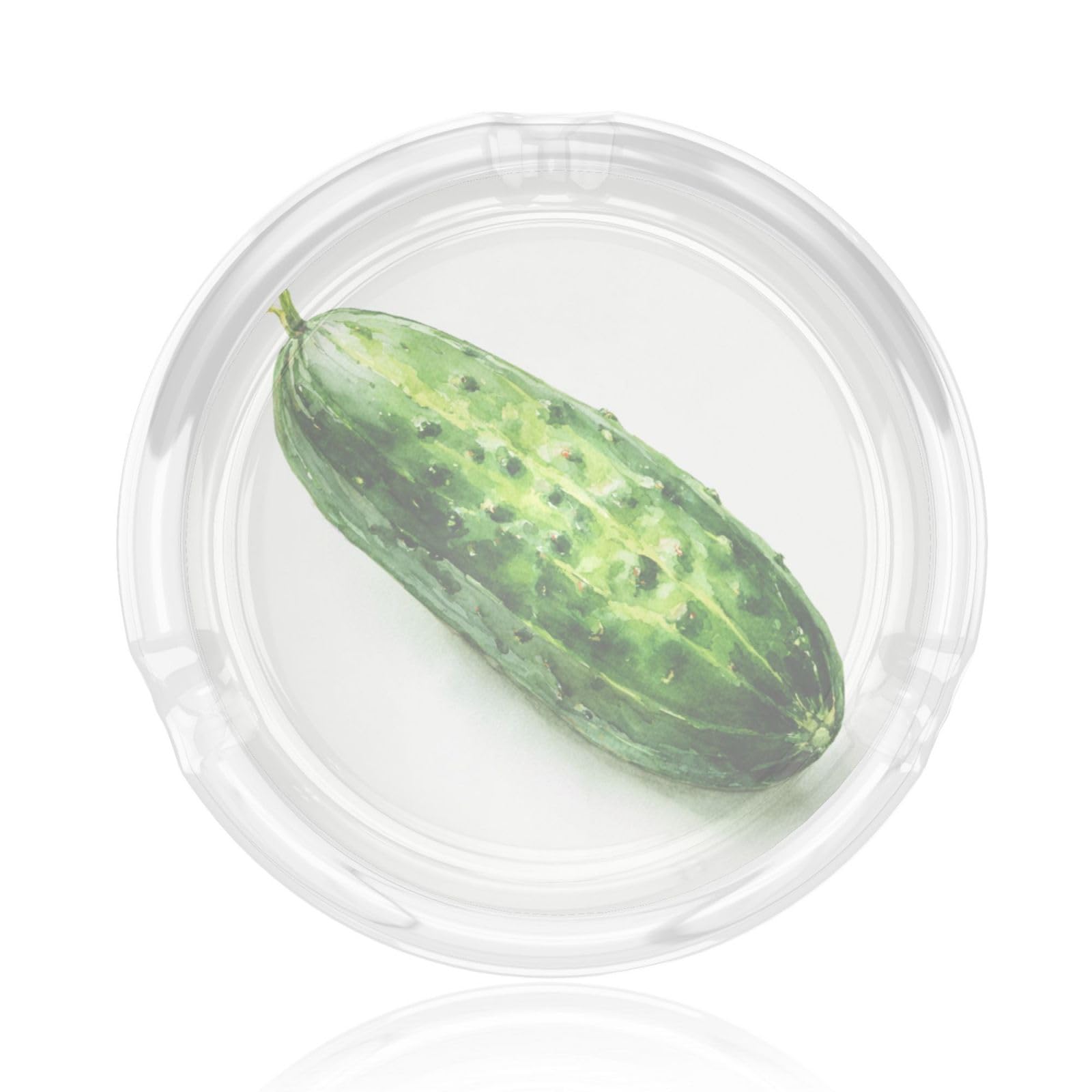 Cucumber Watercolor Botanical Glass Ashtray For Cigarettes Ash Trays Case For Home Office Decor