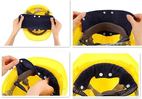 Miniatura 5 de Banda para el sudor del casco, forro de algodón para casco, bandas reutilizables para el sudor (azul)