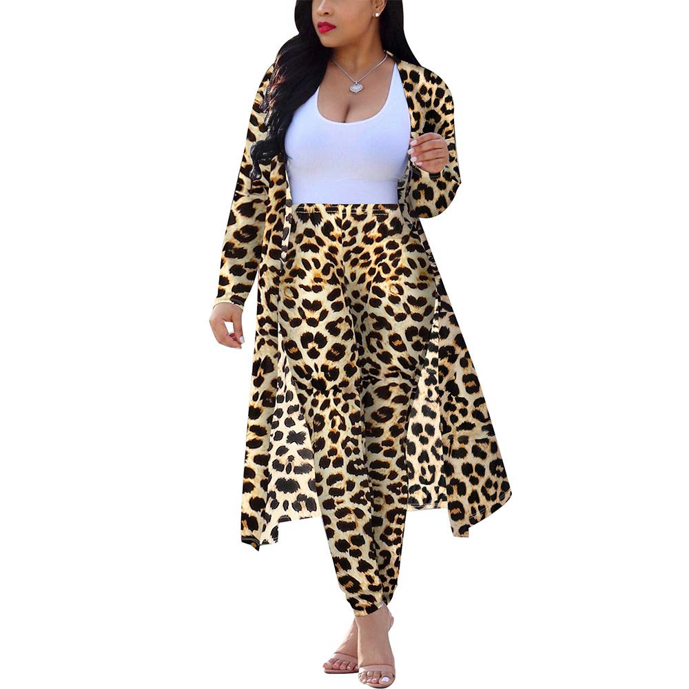 SHANWU Women's 2 Piece Set Tie Dye Printed Long Sleeve Cardigan High Waist Trousers Outfits…