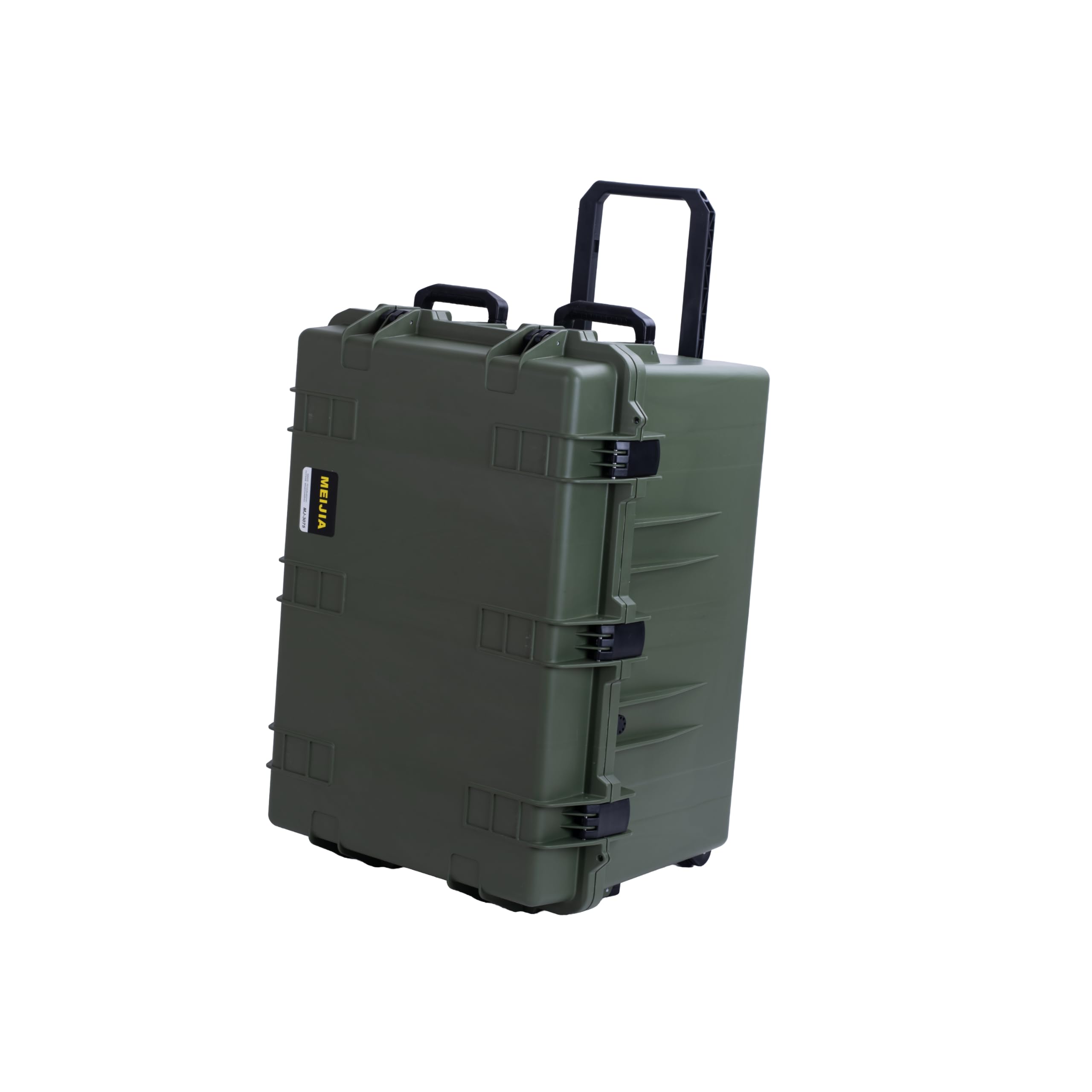 MEIJIA Custodia per fotocamera portatile impermeabile per tutte le stagioni, in schiuma con ruote girevoli e maniglia retrattile, 84,45 x 62 x 49 cm (verde)