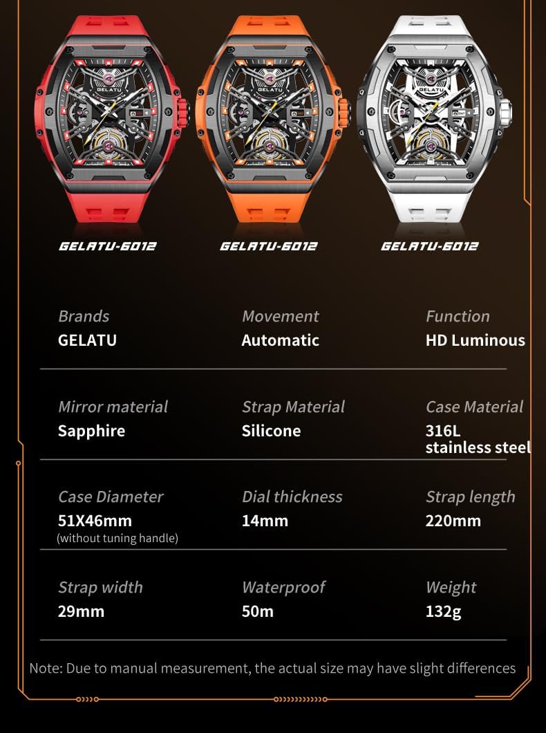 OLEVS Luxus-Uhren für Herren, schwarz, mechanische Armbanduhr, selbstaufziehend, automatische Tourbillon-Uhren, Skelett, wasserdicht, Herren-Armbanduhr