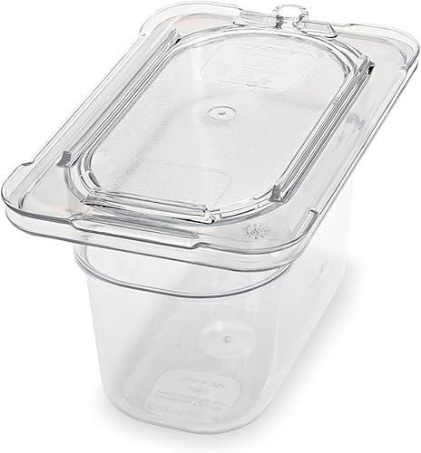 Carlisle FoodService Products Sartén de plástico para alimentos, tamaño 19, 4 pulgadas de profundidad, transparente