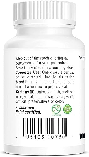 Miniatura 3 de Bio-Tech Pharmacal MK-7 (vitamina K2), 100 cápsulas vegetales - Suplemento totalmente natural - Apoya la salud cardiovascular y ósea - Sin lácteos,