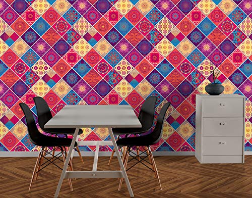 Image of Decor Production Self Adhesive Wallpaper Wall Sticker for Home Decor, Living Room, Bedroom, Hall, Kids Room, Play Room (PVC Vinyl, Water Proof 40 sq.ft) 16x90 Inches Each Strip