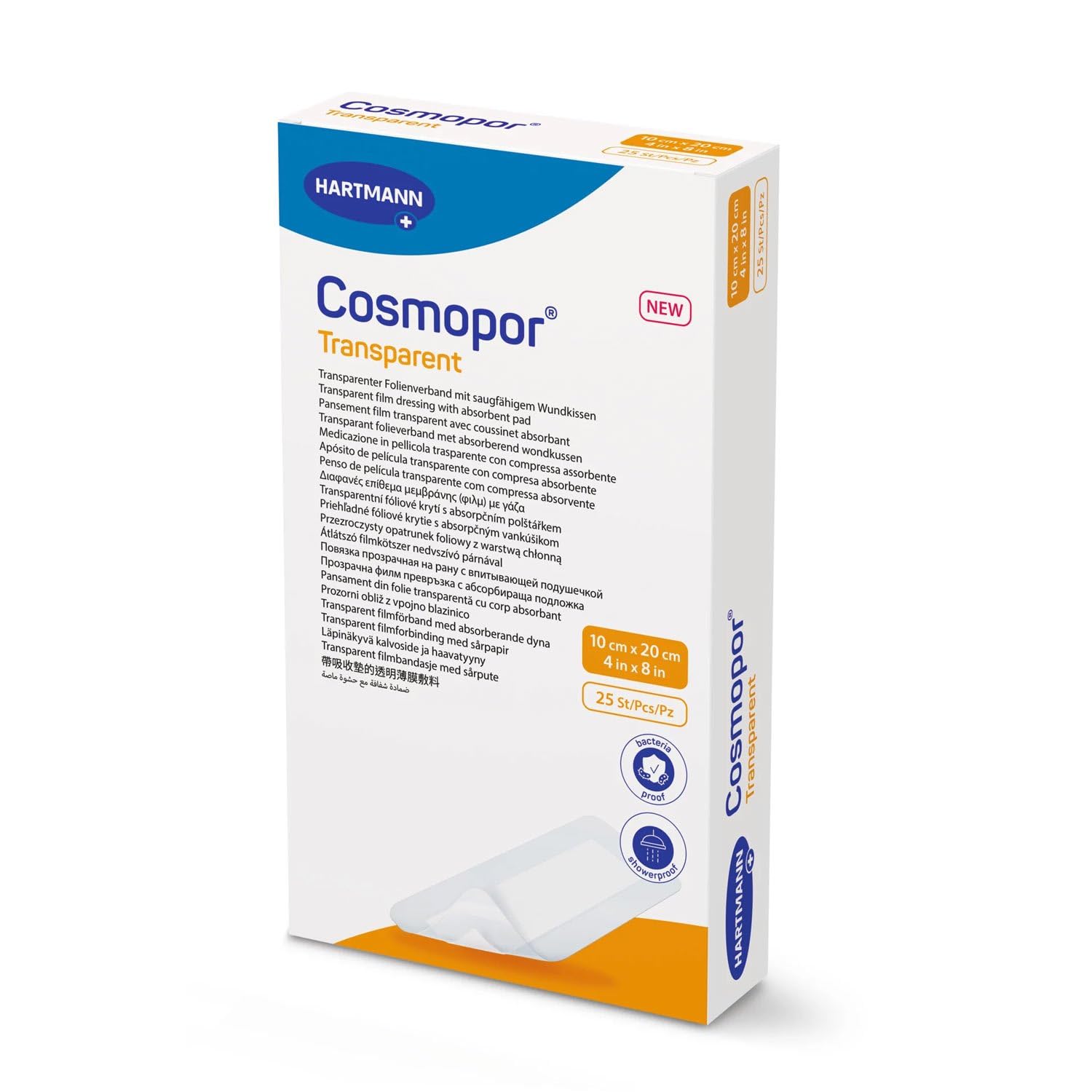 Cosmopor Transparent Adhesive Film Dressing 10 cm x 20 cm x 25