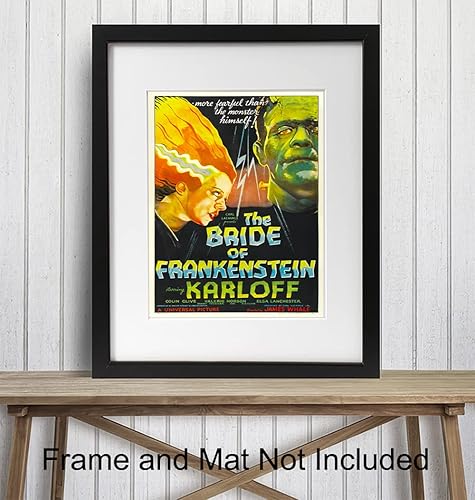 Miniatura 3 de Bride of Frankenstein Horror Movie Poster - 8x10 Home Theater Decor - Frankenstein Decor - Scary Movie Wall Art - Hollywood Movie Photo - Bridal