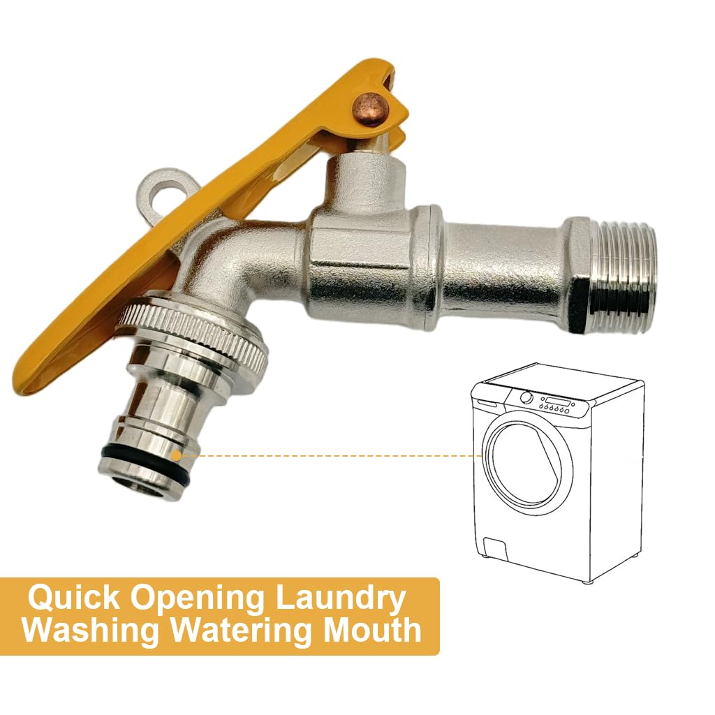HASTHIP® Garden Faucet, Full Copper Water, Lockable, Tap Long Handlet, Universal 1/2'' Thread Outdoor Water Faucet, Secure for Home, Garden, Or Commercial Use - Image 2 thumbnail