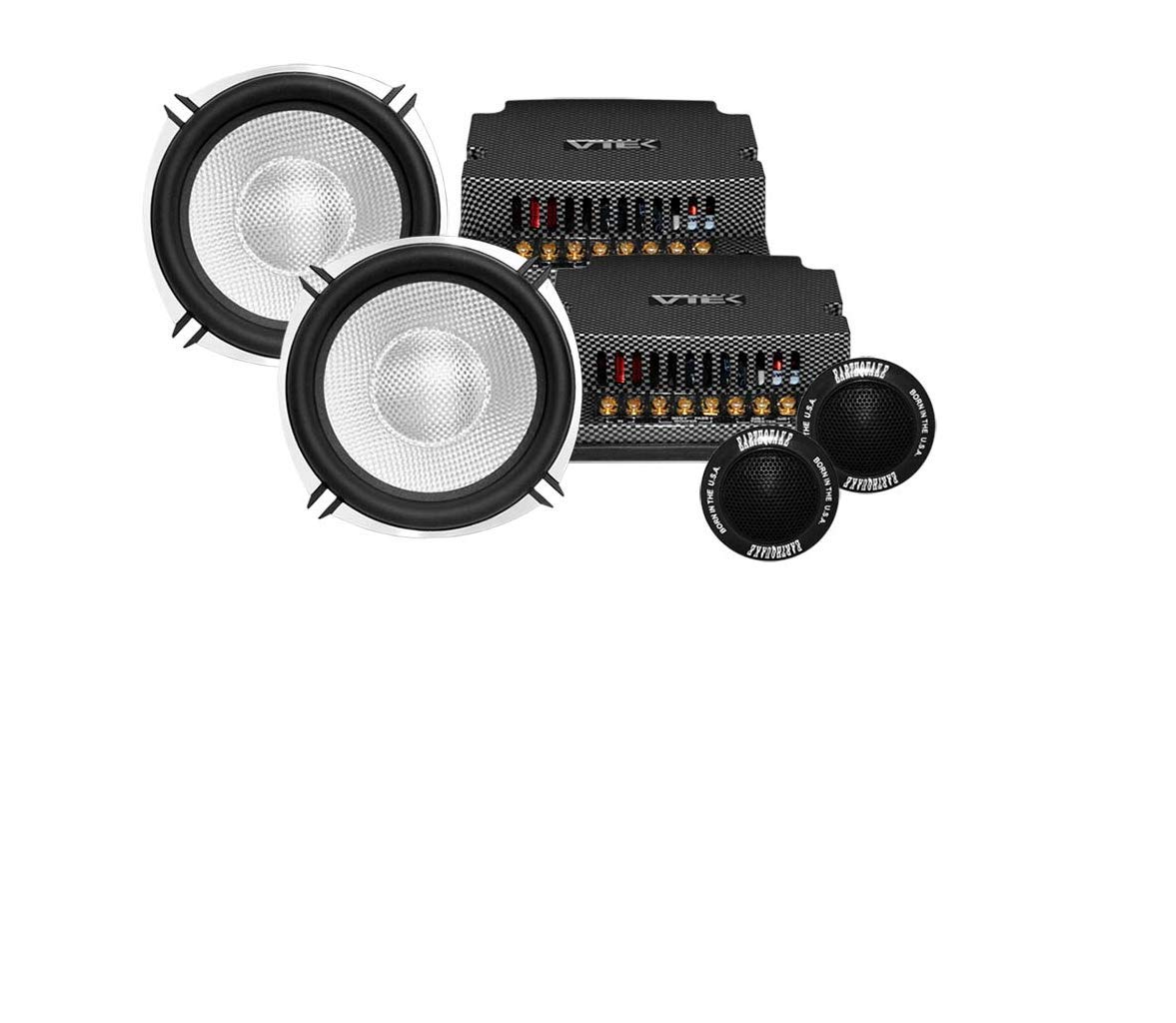 EARTHQUAKE Sound VTEK-MC5 500W 5.25-inch 2-Way Component Set with Tweeters and Passive Xovers,Black, Red, White, Gold, Grey