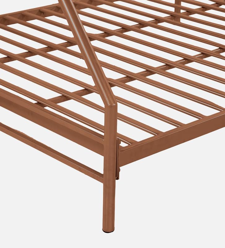 Image of Twin Over Twin Metal Bunk Bed | Bunk Bed Without Storage for Kids & Adult | Double Decker Cot for Kids Room | Space-Saving | Metal Bunker Cot (Mattress Included) (Ivory)