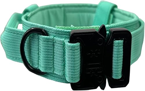 Miniatura 4 de BUYTER Collar táctico de nailon reflectante para perro, militar, ajustable, duradero para pastor alemán grande, entrenamiento al aire libre, caminar