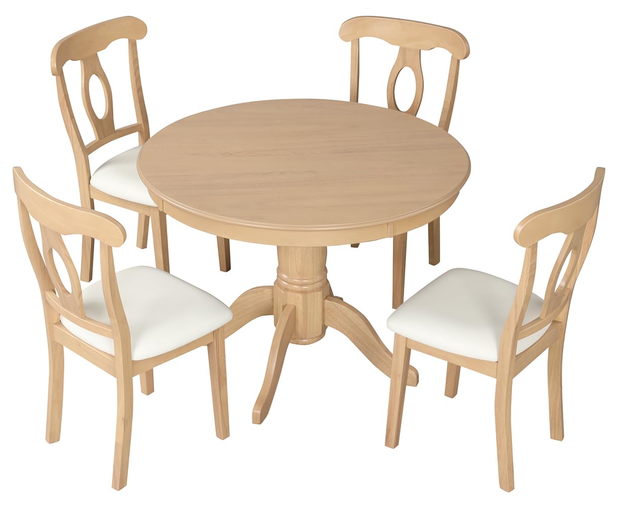 Angel Line Lindsey Dining Set, Natural/White