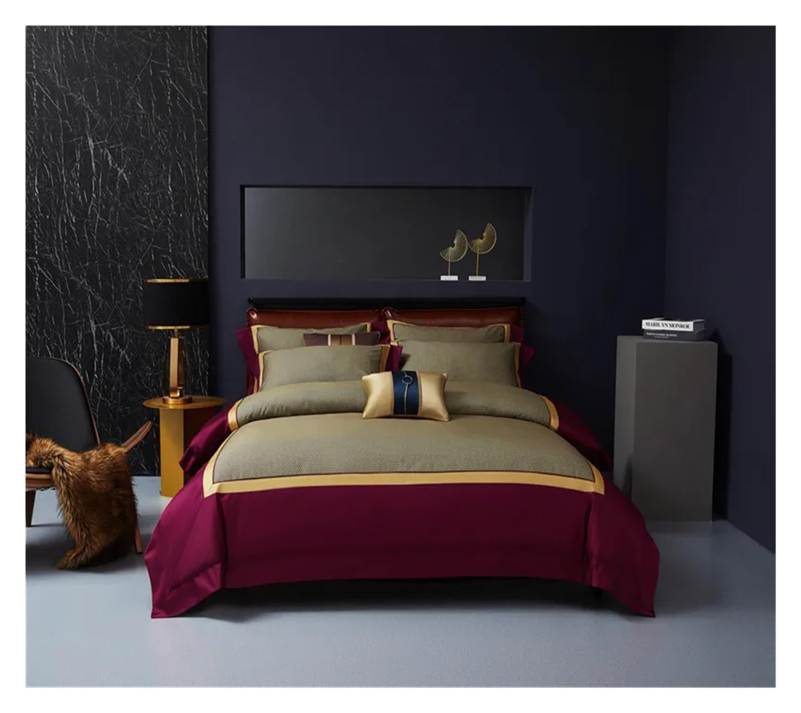 Sbcgfy A Bedding Sets Dults Beddingset 1000Tc Cotton Bed Linen Duvet Cover Bed Sheet Pillowcase 4Pcs Bed Sets Comfortable Bedding, Bedspreads,-Queen Size 4 Pcs
