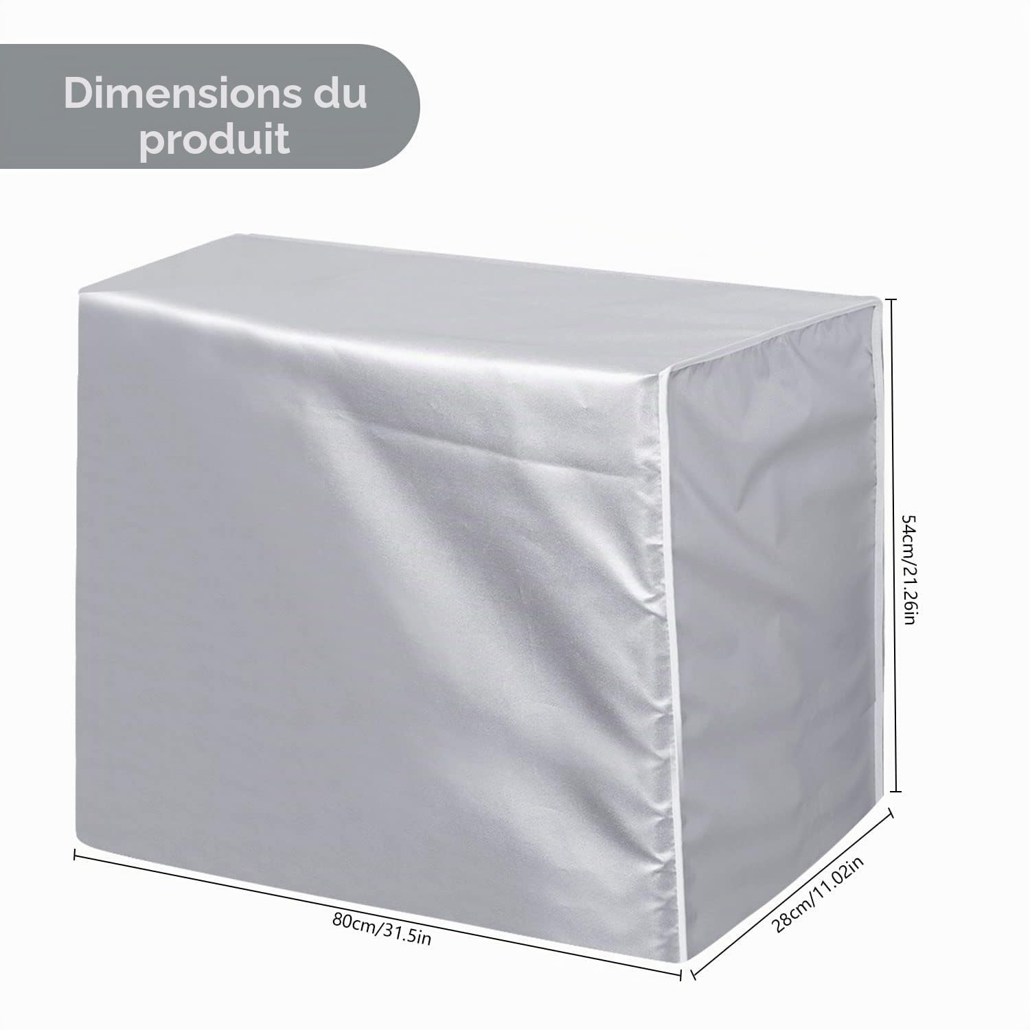 Housse Climatiseur Extérieur Imperméable Anti Poussière 80x28x54cm