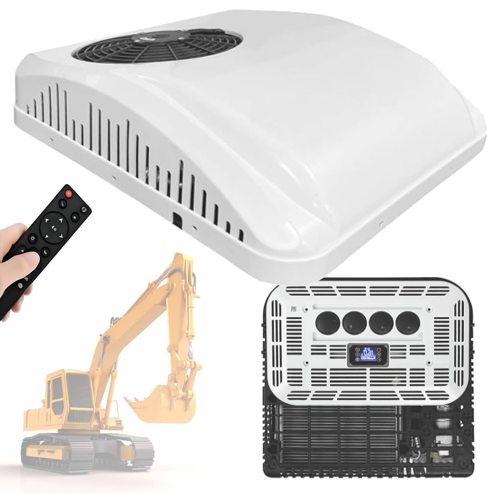 DOZPAL 12V/24V RV Rooftop Air Conditioner, Fast Cooling, Ultra-Quiet DC AC Unit for RVs, Motorhomes, Campers, Campervans, Trucks, Travel Trailers, Remote Control 12V