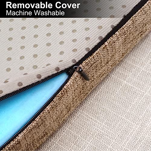 Tromlycs 14X14 Metal Chair Cushions Pads Set Of 2 For Tolix Metal Chairs Small Seat Cushions 14 Inch Linen #TOP4