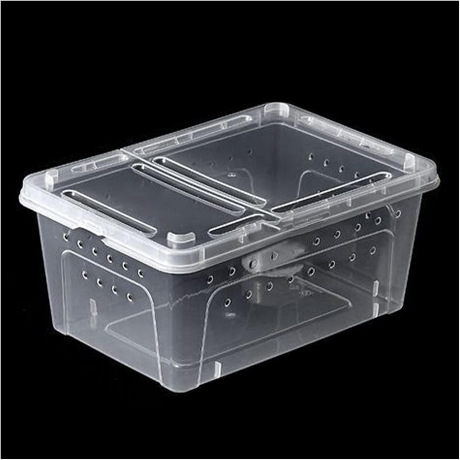 Caja de Terrario para Reptiles Caja de alimentación Cría de hábitat Caja de reptil de PP transparente Caja de lagarto Caja de transporte de alimentación de comida de serpiente Recipientes Hábitat Para
