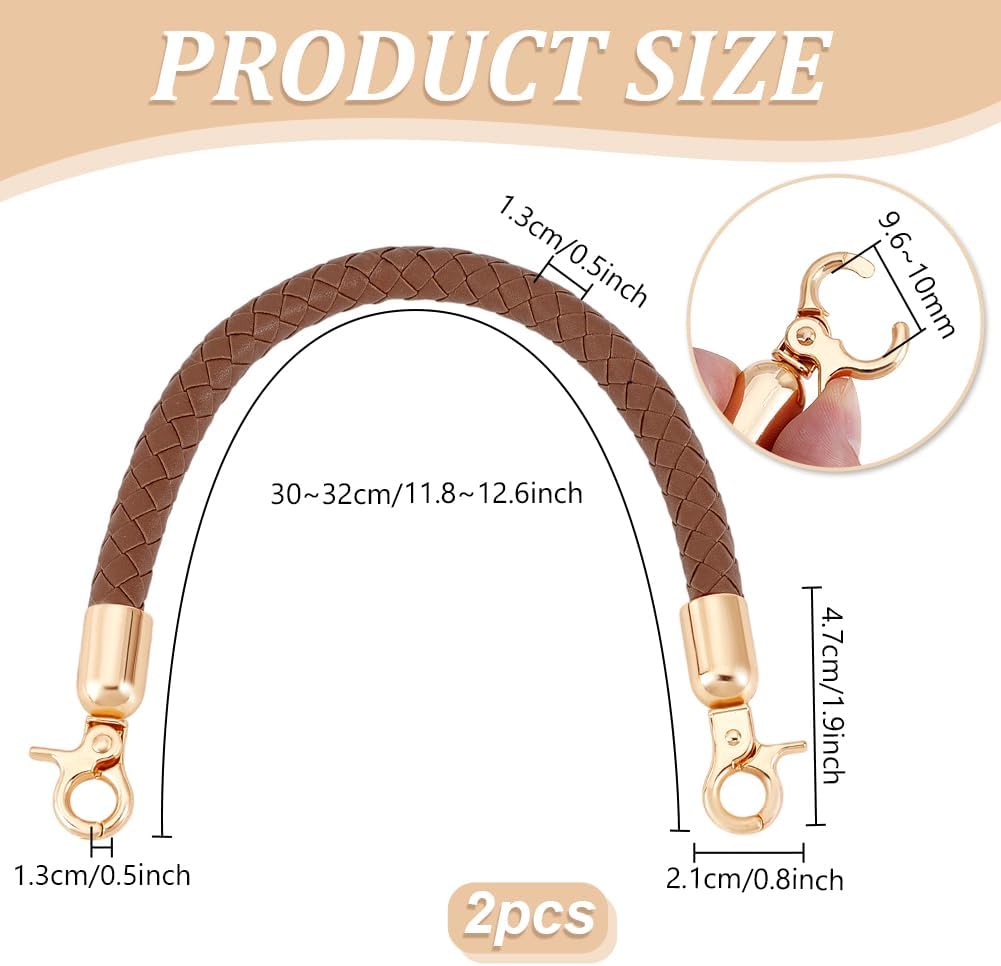 PH PandaHall Braided Purse Handles, Purse Straps Bag Short Handbag Strap with Buckle for DIY Shoulder Bag Tote Crochet Bag - Image 4