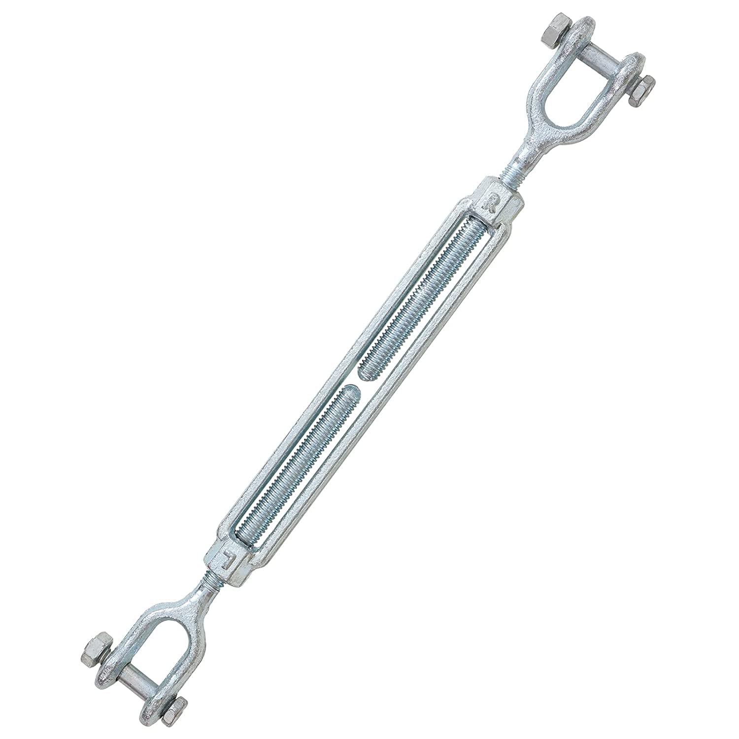 Jamiikury 1/2" Jaw Jaw Turnbuckle Galvanized Jaw and Jaw Turnbuckle, Jaw Jaw Closed Body Marine Turnbuckle Jaw, 3500lbs Working Load Limit, Durable