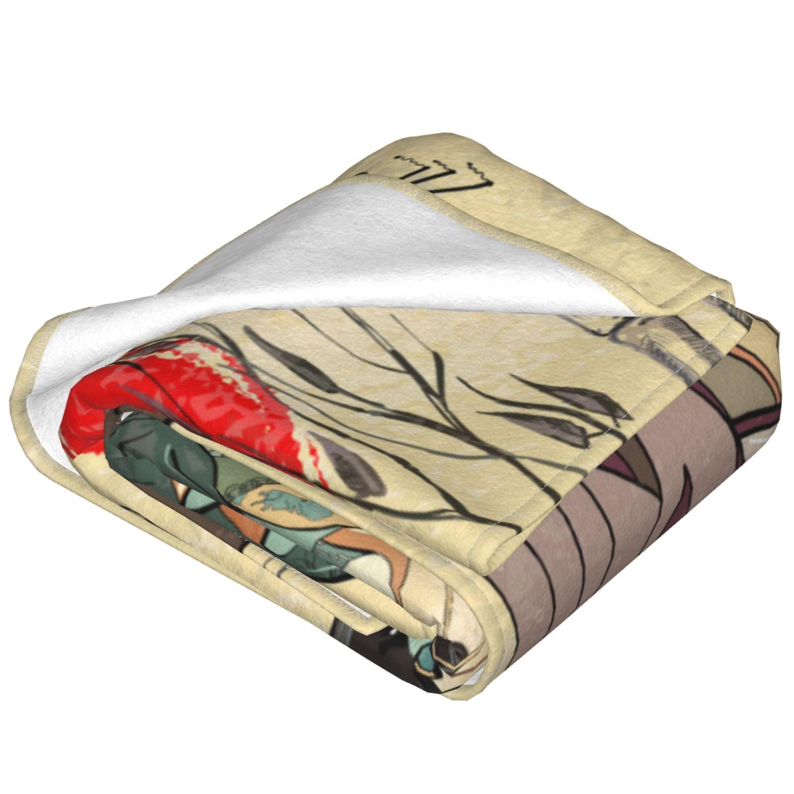 Coperta Plaid In Flanella Morbida 150x200 Cm – Design Geisha Giapponese, Per Divano E Letto, Stampa 3D