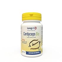 LongLife® Cordyceps Bio | DNA certificato | titolato al 50% in polisaccaridi e al 30% in β(1,3-1,6)-D-glucani | Energia e vitalità | Difese naturali | 60 capsule vegetali | Vegano e senza glutine