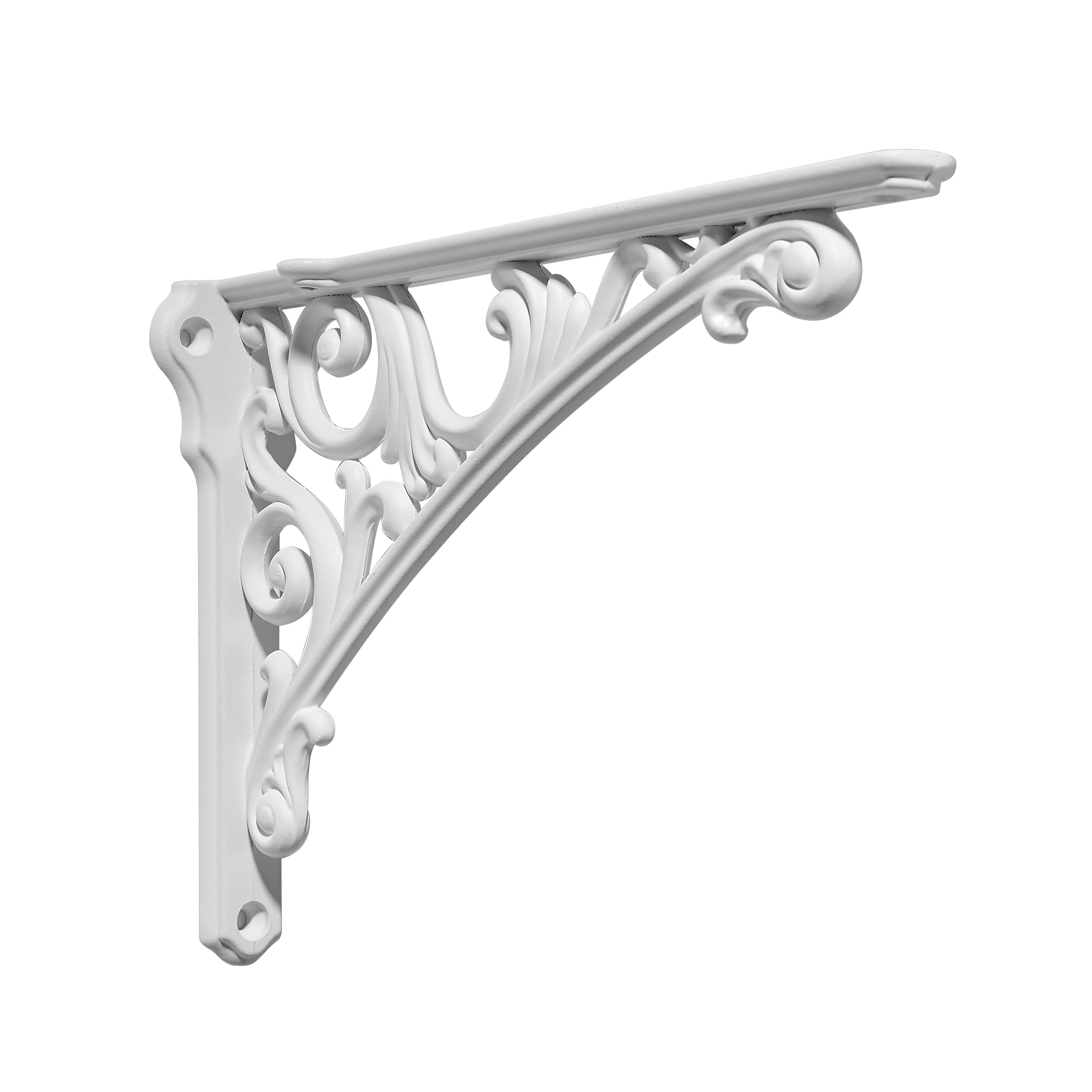 Khtumeware Shelf Bracket 8 Inch, Decorative Brackets for Shelving, Heavy Duty Vintage Ornate Shelf Bracket, Hardware Included, 4 Pack, Antique White