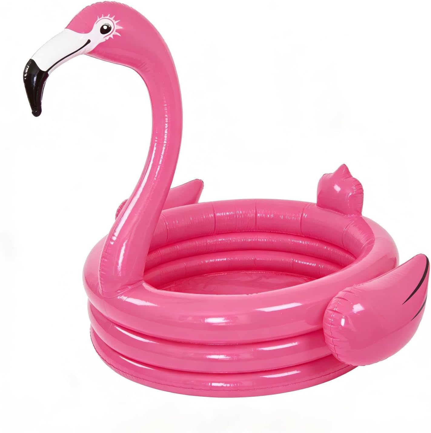 48" Inflatable Flamingo Pool Cooler, 130+ Cans Large Capacity with Quick-Drain, Kiddie Pool Ball Pit for Toddlers, Hawaiian Luau Tropical Party Decor, Summer Beach Drink Cooler