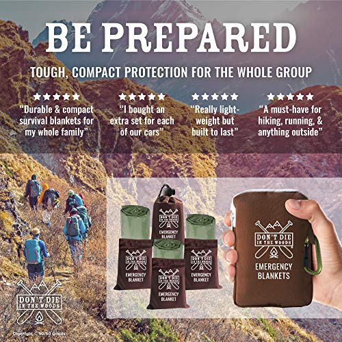 Don't Die In The Woods Emergency Blankets Survival Front