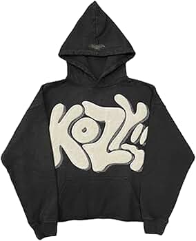grhaat Y2k Hip Hop Hoodie Punk Gothic Bubble Letter Print
