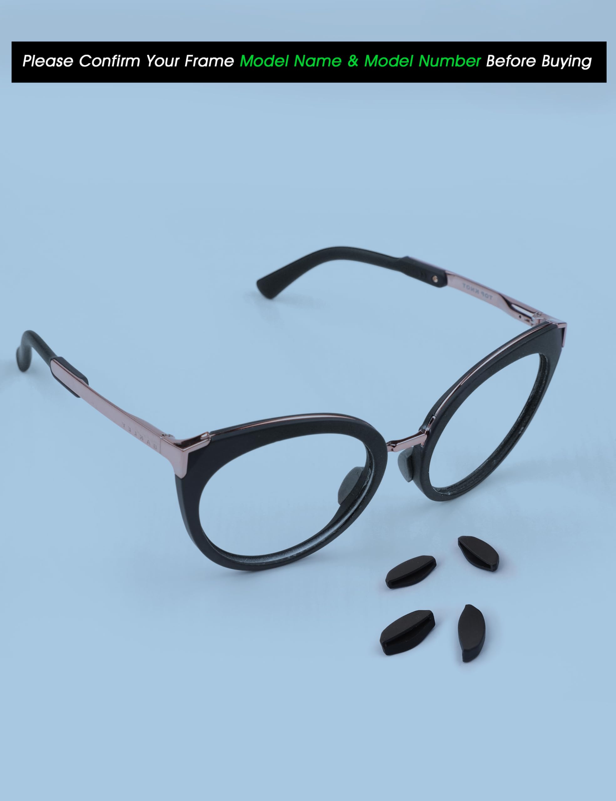 Acefrog 4 pares de almohadillas de nariz mejoradas para Oakley Frogskins Range OO9284, Top Knot OO9434 OX3238, HSTN, Side Swept OO9445, Spindrift OO9474, repuesto de pieza de nariz a presión, negro