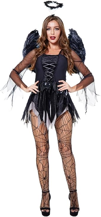Fallen Angel Dress Costumes for Women Evil Angel Costume