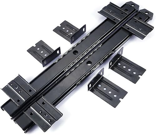 Bandeja de cajón para teclado de escritorio con rodamientos de bolas de 14 pulgadas, riel deslizante, extensión de 34, ajustable, acero, metal, alta