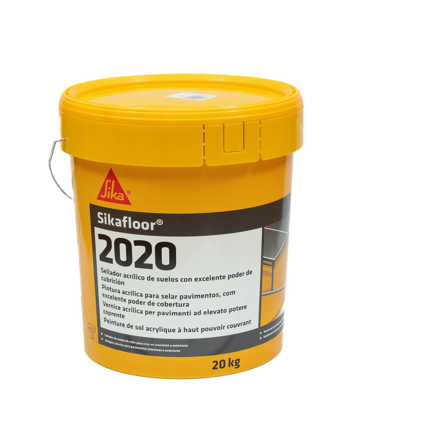 SIKA - Revestimiento acrílico coloreado - Sikafloor 2020 verde oscuro - Para suelos, garajes y superficies de cemento - Uso interior o exterior - 20 kg